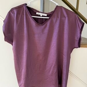 MELISSA NEPTON Short Sleeve Top in Deep Purple